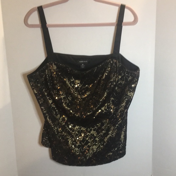 R M RICHARDS GOLD SEQUIN TANK TOP SIZE 18 - Picture 1 of 4